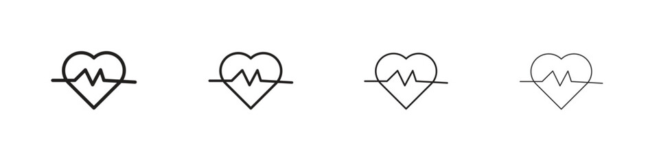 Heartbeat icon outline symbol. Editable Stroke collection.