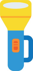 Bright blue yellow flashlight icon