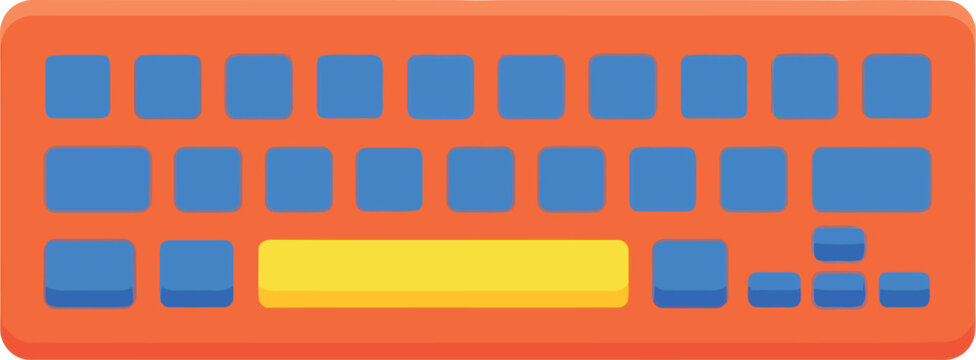 Vibrant orange blue mechanical keyboard