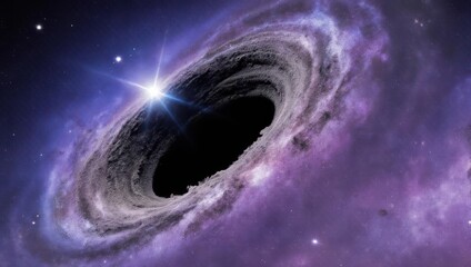Cosmic Vortex - A Captivating Depiction of a Black Hole in Space.