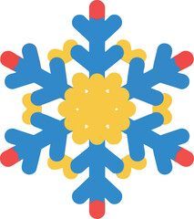 Colorful geometric snowflake icon