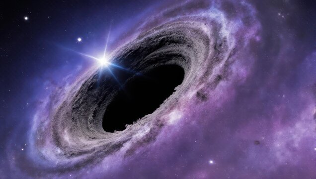 Cosmic Vortex - A Captivating Depiction of a Black Hole in Space. - Powered by Adobe