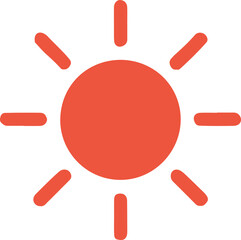 Stylized Orange Sun Icon on Black Background Representing Warmth and Energy