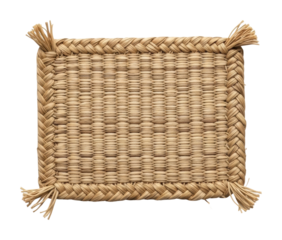 Straw mat home decor natural fiber aesthetic appeal isolated on transparent background