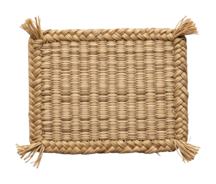 Straw mat home decor natural fiber aesthetic appeal isolated on transparent background