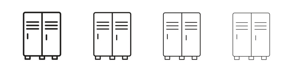 Locker icon outline symbol. Editable Stroke collection.