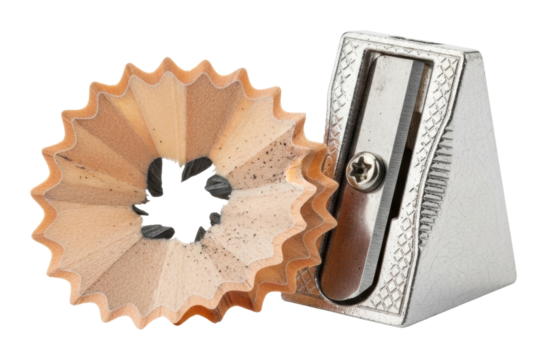 Sharpening pencil sharpener office desk product clean isolated on transparent background