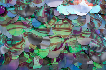 Reflective Sequin Wall - Iridescent Urban Backdrop