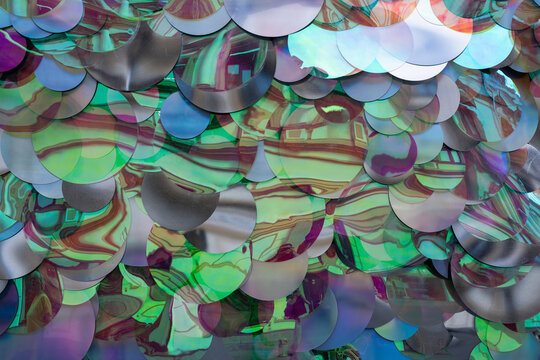 Reflective Sequin Wall - Iridescent Urban Backdrop