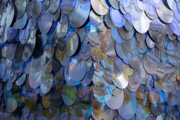 Oversized Iridescent Sequin Surface - Reflective Urban Texture