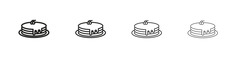 pancakes icon outline symbol. Editable Stroke collection.