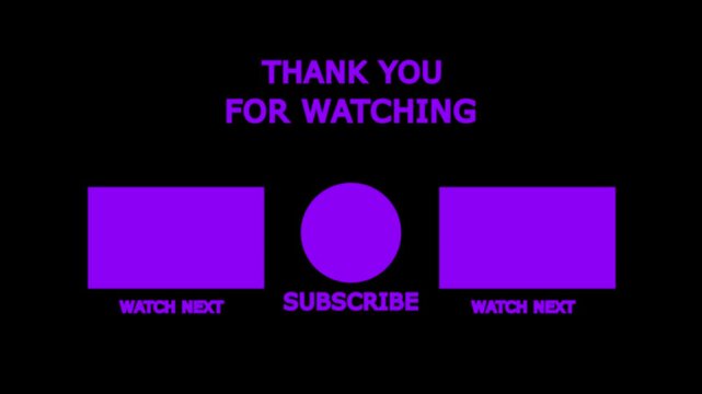End screen theme. Simple animated end screen. thanks for watching subscribe like comment share. YouTube End Screen. End screen video template, channel. Social media. - Powered by Adobe