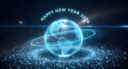 Futuristic Globe Celebration 2026