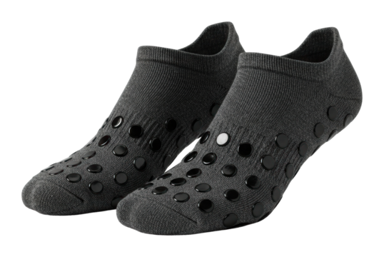 Innovative non-slip socks for yoga practice at home comfort isolated on transparent background