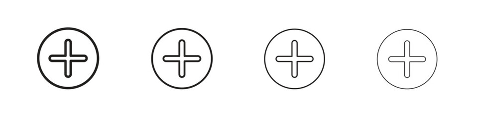 Obraz premium Plus icon outline symbol. Editable Stroke collection.