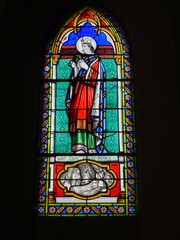 Vitrail,&eacute;glise de Lissac sur Couze (Corr&egrave;ze)