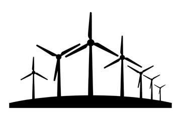 silhouette of wind turbines on the horizon promoting sustainable energy