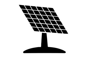 silhouette of solar panel  on stand for renewable energy