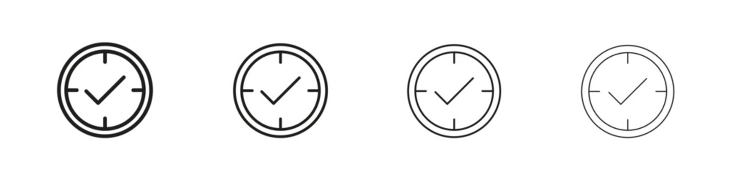 Save time icon outline symbol. Editable Stroke collection.