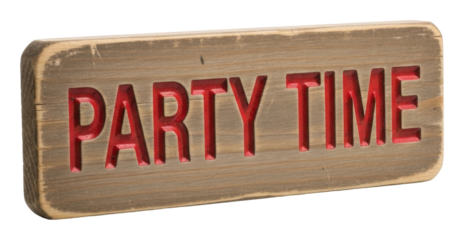 Celebration event signage festive design for a cheerful venue isolated on transparent background