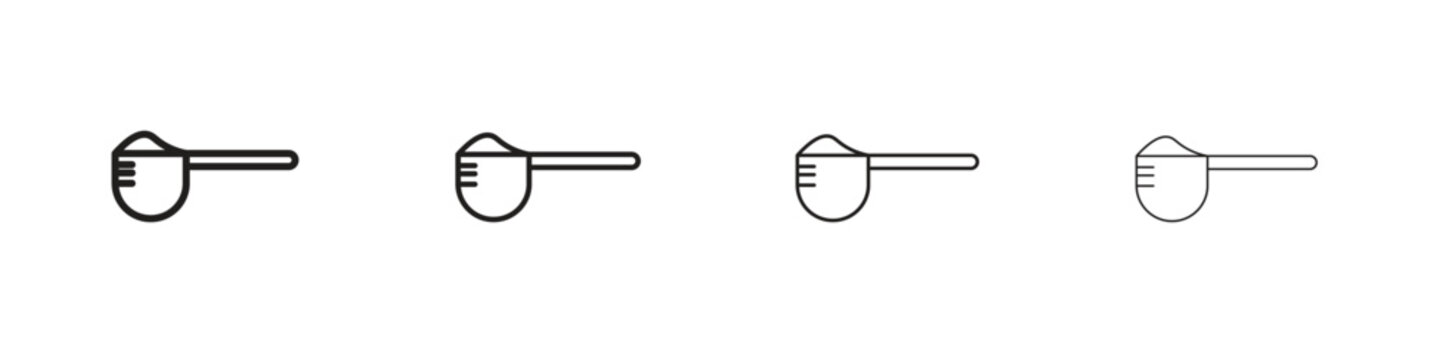 Scoop icon outline symbol. Editable Stroke collection.