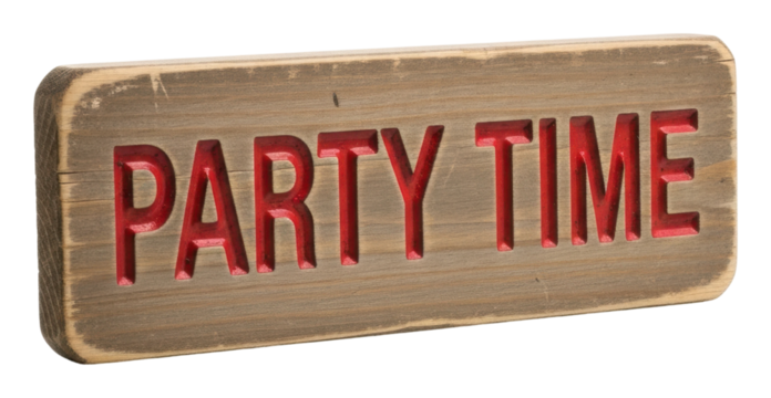 Celebration event signage festive design for a cheerful venue isolated on transparent background