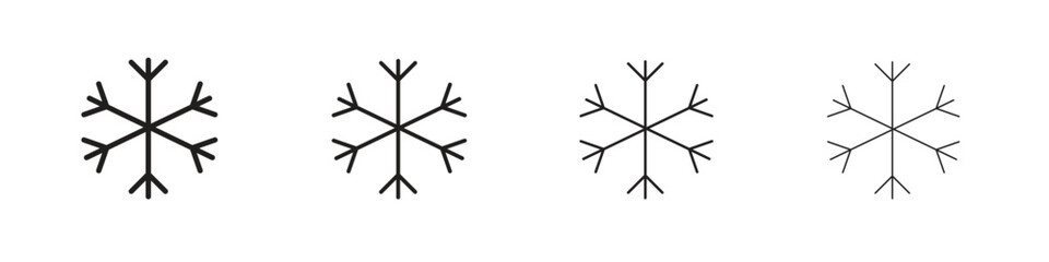 Snowflake icon outline symbol. Editable Stroke collection.