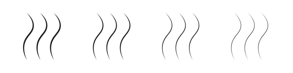 Smoke steam icon outline symbol. Editable Stroke collection.