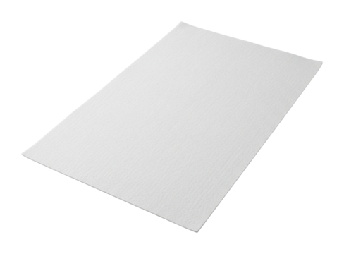 Blank white paper sheet for creative projects workspace minimalist isolated on transparent background