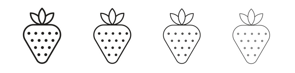 Strawberry icon outline symbol. Editable Stroke collection.