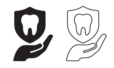 Dental care protection symbol for healthy teeth and oral hygiene