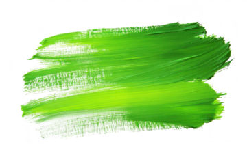A green paint stroke on a white canvas. a blend of shades and textures. ideal for artistic projects. background designs. or creative inspiration