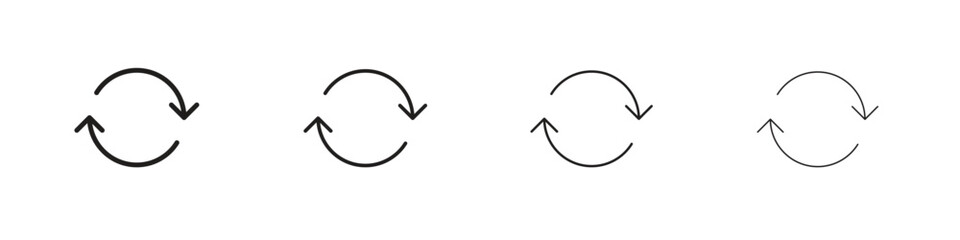 Synchronization icon outline symbol. Editable Stroke collection.