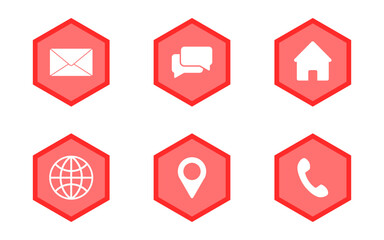 Minimal Contact Icons .Mail, Phone, Location, and Web Symbols.