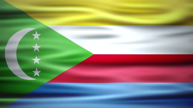 Waving National Flag of comoros in the Wind 4K Animation