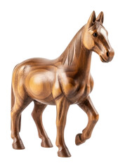 Obraz premium Wooden horse figurine creative showcase home view isolated on transparent background