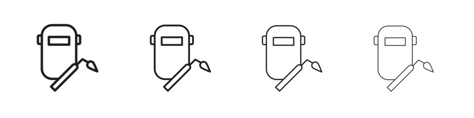 Welding icon outline symbol. Editable Stroke collection.