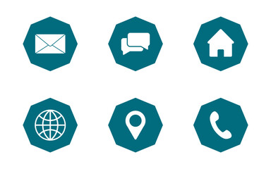 Contact and Communication Icons Set,Flat Polygon Style.