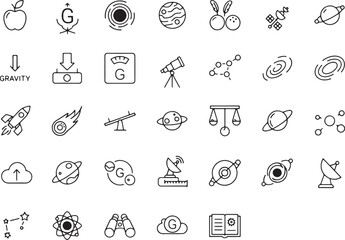 Collection of science and space icons