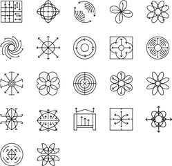 Collection of abstract arrow and directional symbols