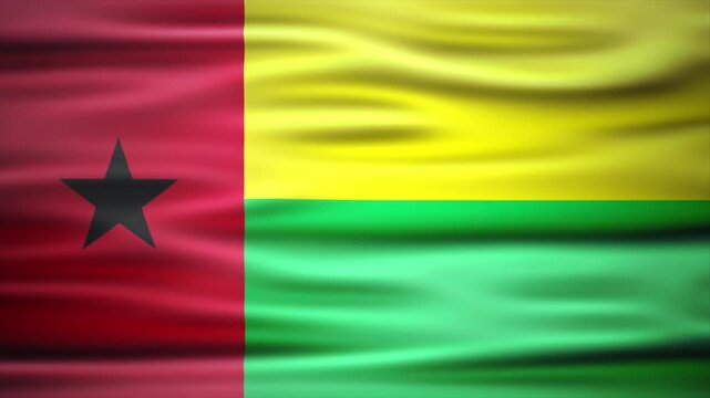 Waving National Flag of guinea bissau in the Wind 4K Animation