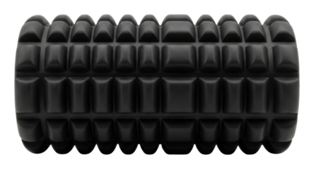 Foam roller exercise equipment home gym fitness accessory top view isolated on transparent background