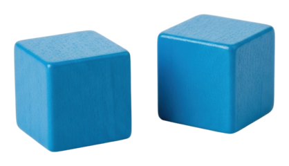 Creative play concept with blue blocks in bright room view isolated on transparent background