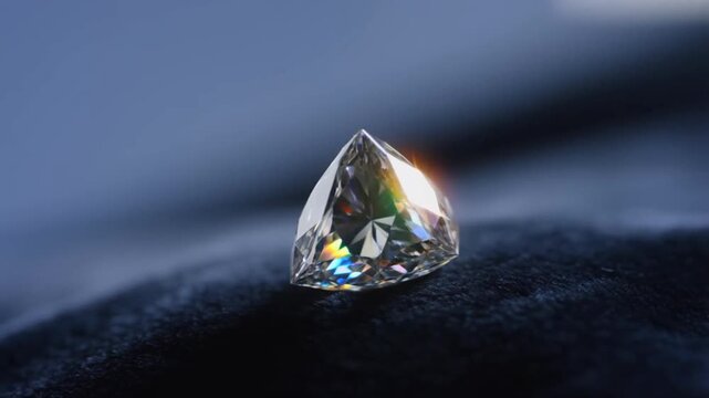 Trillion Cut Diamond Jewel Sparkle Macro Luxury