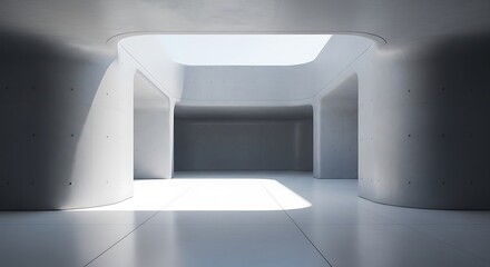 Minimalist Architecture - Light and Shadow in a Concrete Structure.