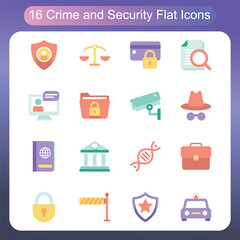 Law Enforcement And Safety Control Flat Icons Set 3
