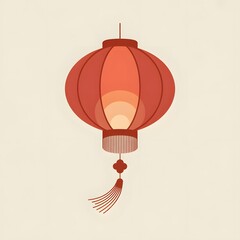 Obraz premium Lunar New Year Lantern Decoration Element in Red and Gold Colors