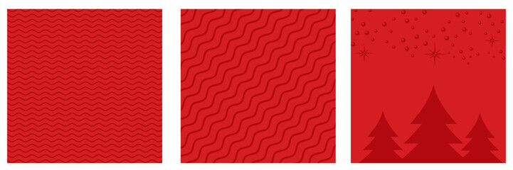 Red Christmas geometric background collection. Merry Christmas poster, social media post layout, quiz backdrop, square banner design template set