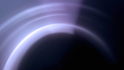 Dark abstract background with glowing white and purple circular light trails illuminating the black space