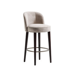 Png of elegant beige fabric bar stool isolated on transparent background, perfect for adding style to your kitchen or bar area